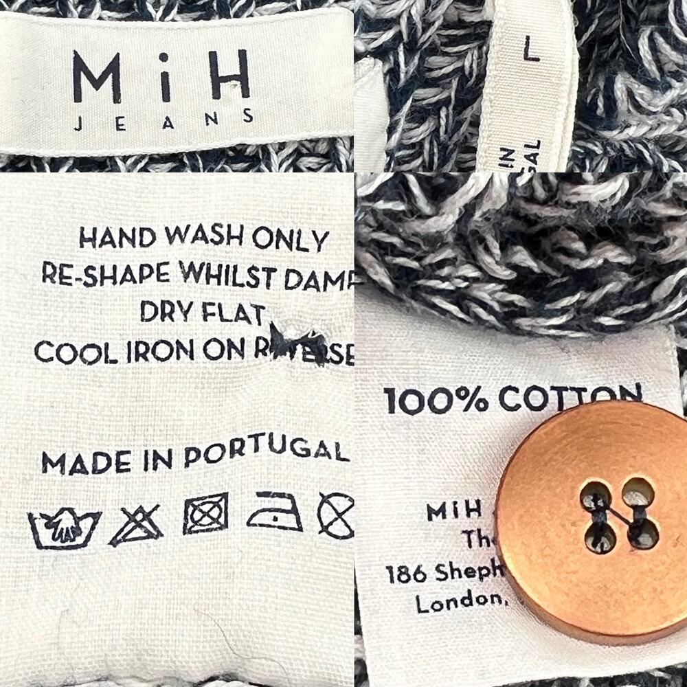 M.i.H Jeans The Chloe Button Back Marled Cotton Jumper Sweater Large - Picture 13 of 14